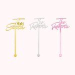 Personalized Party Centrepiece Acrylic Name Drink Stir Sticks 5 Pcs