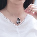 Henkilökohtainen kelluva sydän kukkakuvio lusikka Vintage kaulakoru naisille