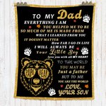 Couverture en Flanelle Personnalisée avec 1-5 Noms sur Motif Patte Ours Cadeau Fête des Pères Anniversaire pour Papa Grand-Père