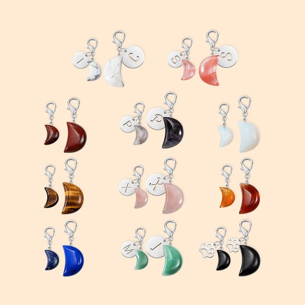 Spersonalizowana obroża dla zwierzaka Moon Crystal Charm