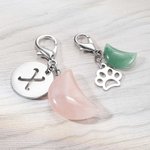 Personalized Pet Collar Moon Crystal Charm
