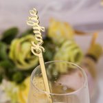 Personalized Wedding Party Centerpiece Acrylic Name Drink Stir Sticks 5 Pcs
