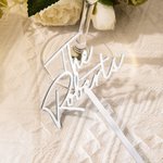 Centro de mesa de fiesta personalizado Palillos de acrílico para remover bebidas con nombre 5 piezas