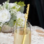 Personalized Wedding Party Centerpiece Acrylic Name Drink Stir Sticks 5 Pcs