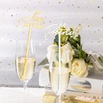 Centro de mesa de fiesta personalizado Palillos de acrílico para remover bebidas con nombre 5 piezas