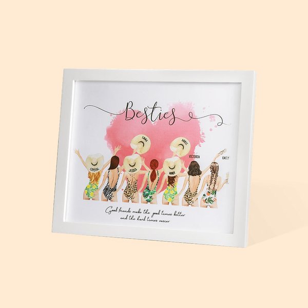 Cornice personalizzata per la migliore amica in stile vacanza sulla spiaggia per il regalo della sorella della migliore amica