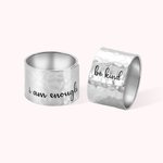 Personalisierte Handmade Einstellbare gehämmert Daumen Band Spiegel poliert Ring