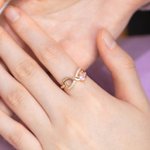 Anillo Personalizado Infinito Ala de Angel con Piedra de Nacimiento Corazón y Texto Grabado Regalo de Cumpleaños Aniversario para Ella