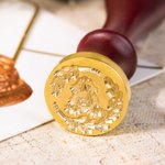 Personalised Monogram Olive Branch Style Wax Seal Stamp Kit with Initials and Sealing Wax Stick Bridal Party Wedding Gift for Couple