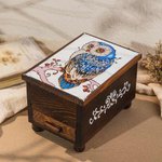 Personalized Wooden Majestic Owl Vintage Jewelry Box with Mirror and Drawer