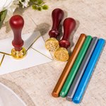 Personalised Monogram Olive Branch Style Wax Seal Stamp Kit with Initials and Sealing Wax Stick Bridal Party Wedding Gift for Couple