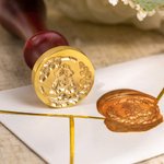 Personalised Monogram Olive Branch Style Wax Seal Stamp Kit with Initials and Sealing Wax Stick Bridal Party Wedding Gift for Couple