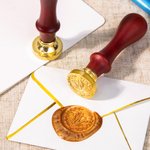 Personalised Monogram Olive Branch Style Wax Seal Stamp Kit with Initials and Sealing Wax Stick Bridal Party Wedding Gift for Couple