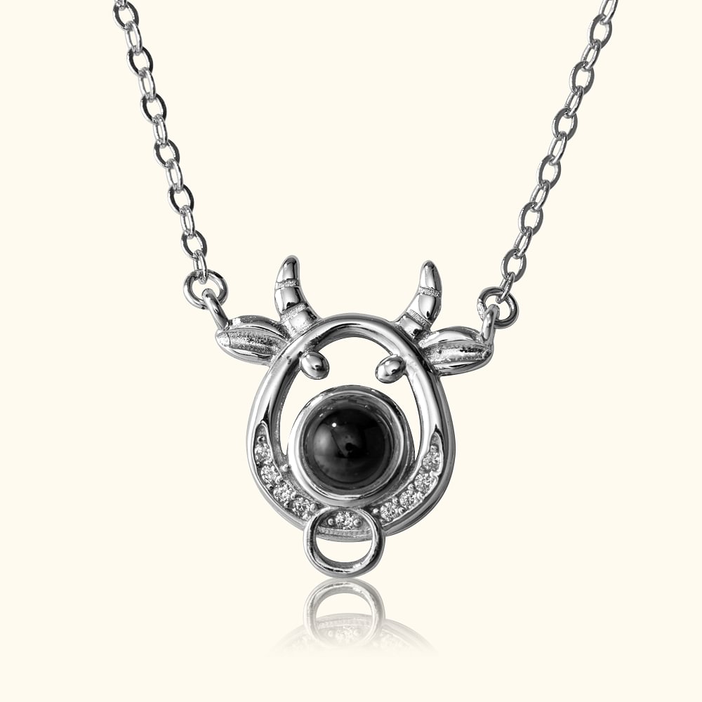 Collier Personnalisé Photo Projection Collier de Vache avec Je T'aime en 100 Langues Cadeau d'Anniversaire Saint Valentin pour Femme
