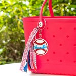 Personalized Bag Tag Baseball Softball Charm with Name and Number Sport Mom Accessory for Bogg Gift for Ball Game Lovers