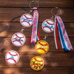 Personalized Bag Tag Baseball Softball Charm with Name and Number Sport Mom Accessory for Bogg Gift for Ball Game Lovers