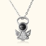 Personalized Photo Projection 100 Languages I love You Projection Guardian Angel Wing Necklace