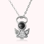 Personalisierte Foto Projektion 100 Sprachen Ich liebe dich Projektion Schutzengel Flügel Halskette