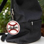 Personalized Bag Tag Baseball Softball Charm with Name and Number Sport Mom Accessory for Bogg Gift for Ball Game Lovers