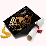 Personalisierte schwarze Exzellenz Grad Cap Topper Dekoration