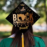 Personalized Black Excellence Grad Cap Topper Decoration
