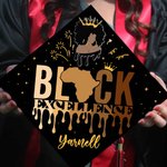 Personalized Black Excellence Grad Cap Topper Decoration