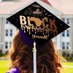 Personalized Black Excellence Grad Cap Topper Decoration