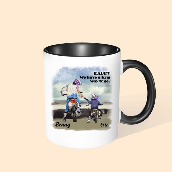 Taza personalizada para padre e hijo de 11oz con texto del nombre Cumpleaños Día del Padre Regalo para papá niño
