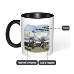 Taza personalizada para padre e hijo de 11oz con texto del nombre Cumpleaños Día del Padre Regalo para papá niño