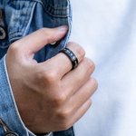 Personalised Black Stainless Steel Spinner Ring