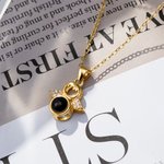 Personalisierte Foto Projektion 100 Sprachen Ich liebe dich Projektion kleiner Engel Flügel Halskette