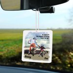 Personalized Motorcycle Father and Kid Car Air Freshener Scented with Name Text Birthday Father’s Day Gift for Man