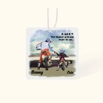 Personalized Motorcycle Father and Kid Car Air Freshener Scented with Name Text Birthday Father’s Day Gift for Man