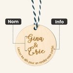 Dés de Rendez-vous en Bois Personnalisés avec Gravures sur Étiquette Ronde et Dés Cadeau Saint-Valentin pour Couple Amis