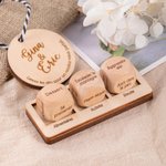 Dés de Rendez-vous en Bois Personnalisés avec Gravures sur Étiquette Ronde et Dés Cadeau Saint-Valentin pour Couple Amis