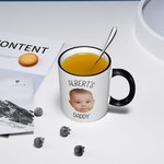 Personalised Baby Face Mug with Photo and Name for Daddy