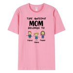 Personalised This Awesome Belongs to T-shirt with Kids Name for Family Gift