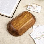 Personalized Pine Prayer Bowl Dough Bowl Cross Religious Gifts Comes with 24 Blessing Cards