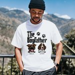 Personalized 1-6 Dogs The Dog Father Cotton T-shirt with Name
