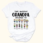 Personalised This Awesome Belongs to T-shirt with Kids Name for Family Gift