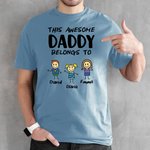 Personalised This Awesome Belongs to T-shirt with Kids Name for Family Gift