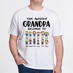 Personalised This Awesome Belongs to T-shirt with Kids Name for Family Gift