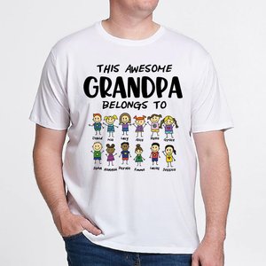 Personalized This Awesome Belongs to T-shirt with Kids Name for Family Gift