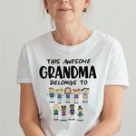 Personalised This Awesome Belongs to T-shirt with Kids Name for Family Gift