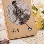 Personalized Photo Album Music Record Player for father, Gifts for music lovers, Birthday/Father's Gift for Dad/Grandpa