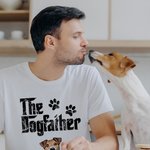 Personalized 1-6 Dogs The Dog Father Cotton T-shirt with Name