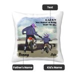 Taie d'Oreiller Personnalisée avec Texte et Image Cadeau Anniversaire Fête des Pères pour Papa Enfant