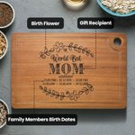 Personalisierte Geburt Blume Schneidebrett für Mutter Oma