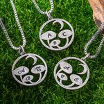 Personalized Crescent Moon Mushroom Necklace with Initials