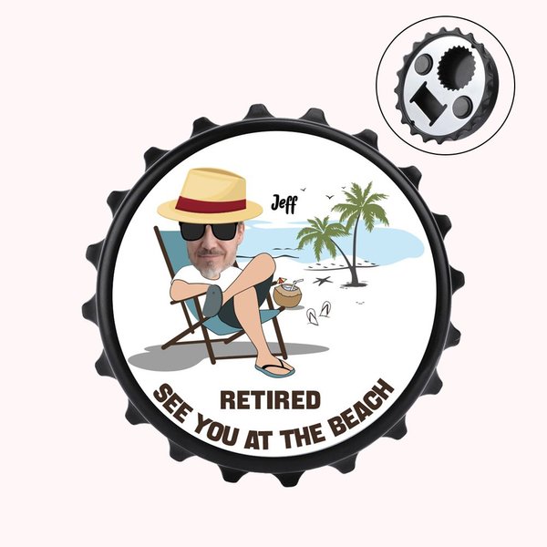 Funny Photo Fridge Magnet with Opener for Retirees